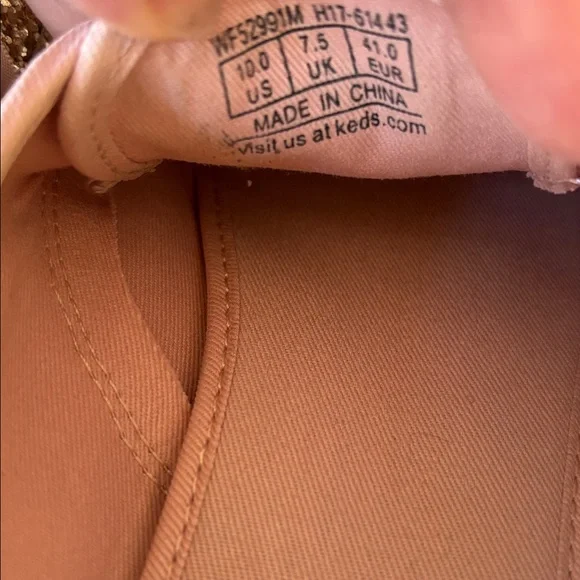 Keds‎ X Kate Spade Collab Rose Gold Glitter Sequin Sneakers Size 10 - Picture 11 of 12